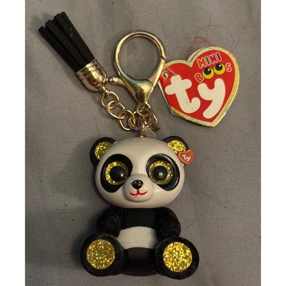 NEW Ty Mini Boos - Chi the Panda Figural Clip Keychain